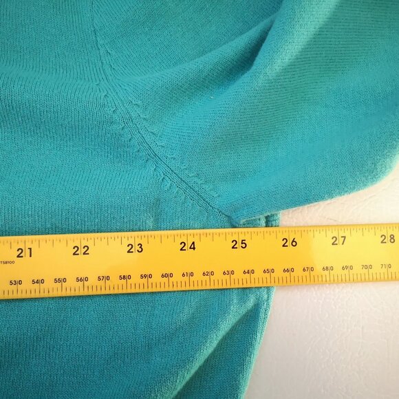 Nautica Men's Size XL V-neck Teal Green Lightweight Loose Fit Sweater - Picture 7 of 9
